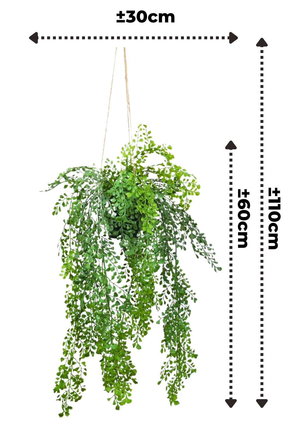 Adianthum Kunst Hangplant 110cm - PrettyPflanzen
