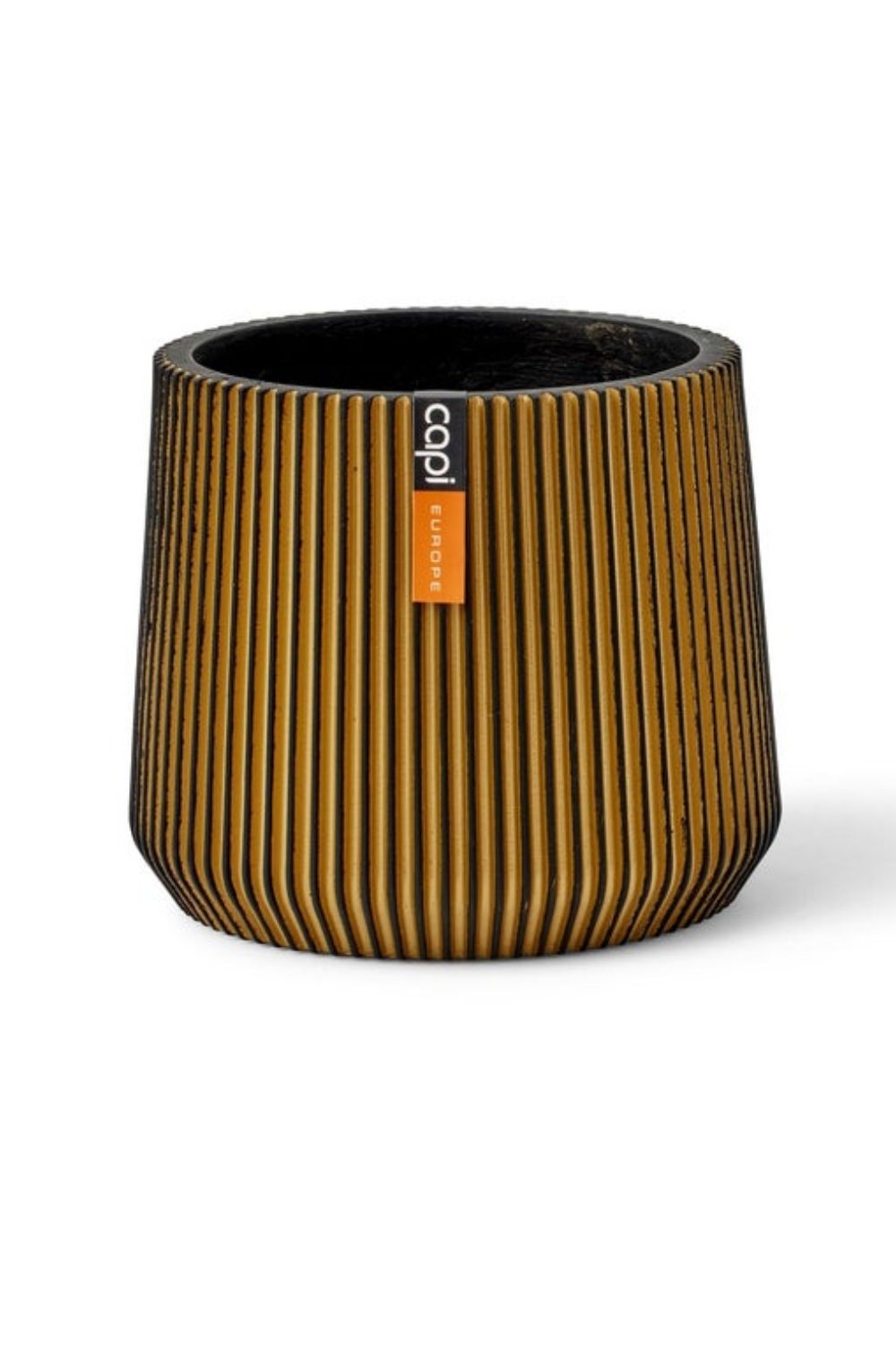 Capi Blumentopf Groove Sandbag 16x14 Schwarz/Gold