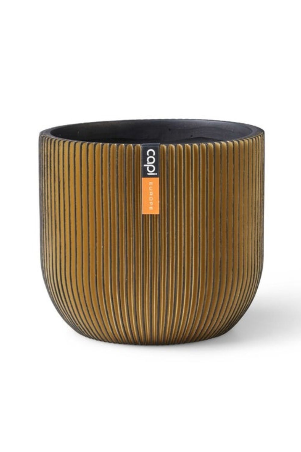 Capi Blumentopf Groove Kugel 24x21 Schwarz/Gold