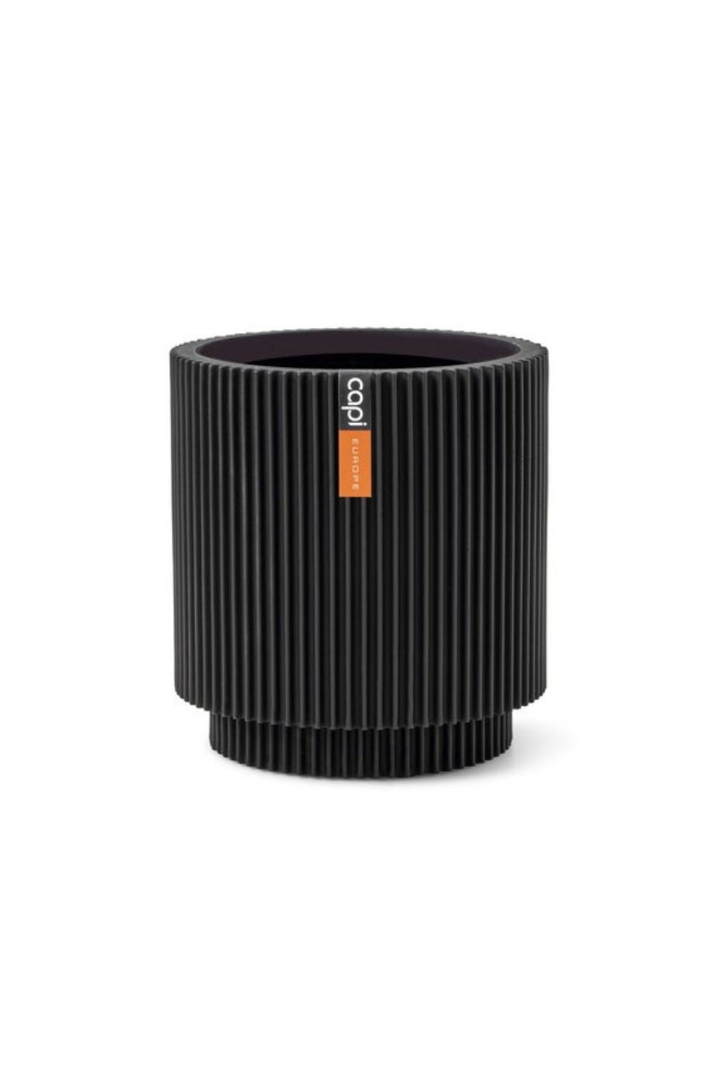 Capi Blumentopf Groove Cylinder 15x17 Schwarz