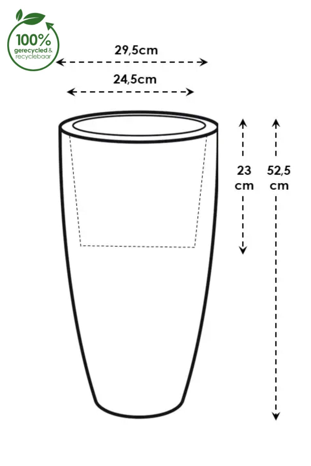 Blumentopf Elho June Round High 30 cm Schwarz