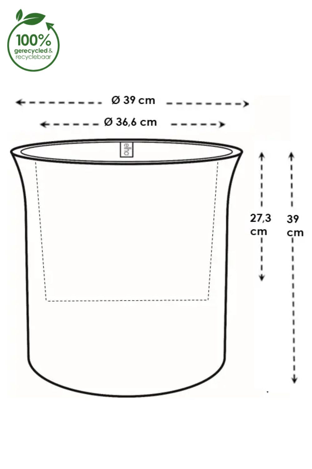 Blumentopf Elho June Tulip 39 cm Vintage Pflaume