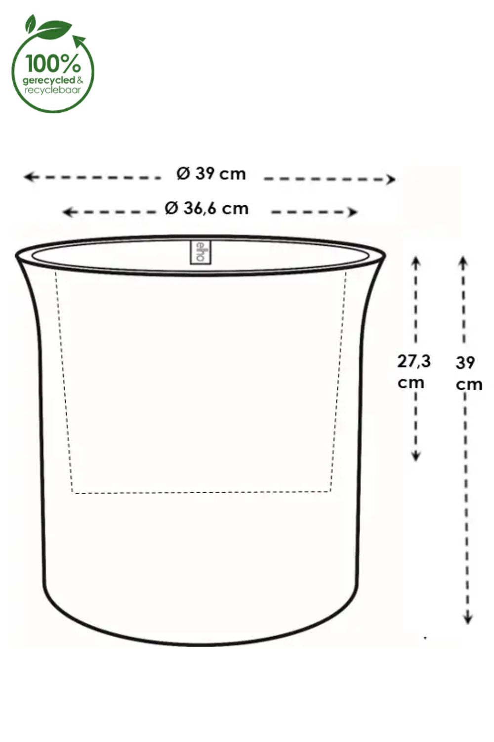 Blumentopf Elho June Tulip 39 cm Balanced Beige
