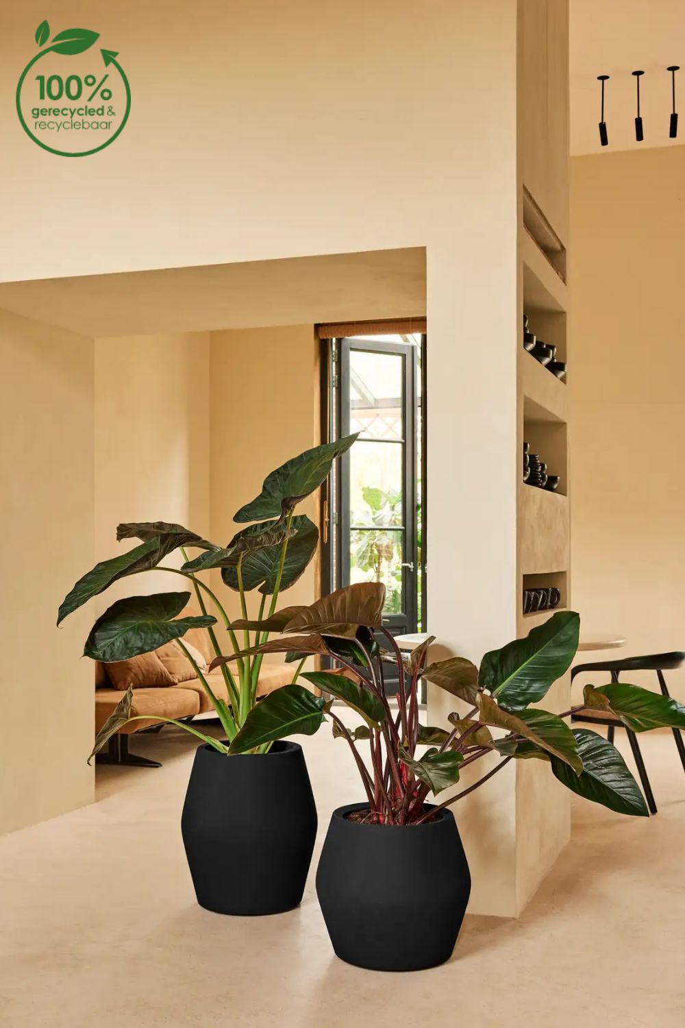 Blumentopf Elho June Split Low 42 cm Schwarz