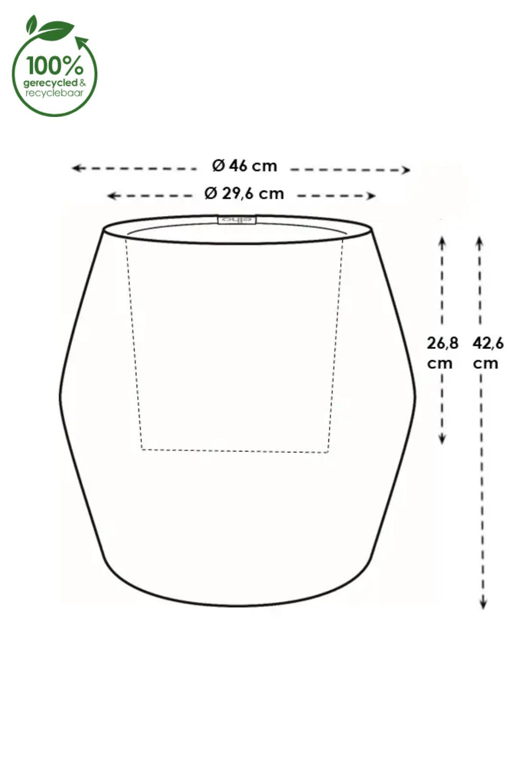 Blumentopf Elho June Split Low 42 cm Schwarz