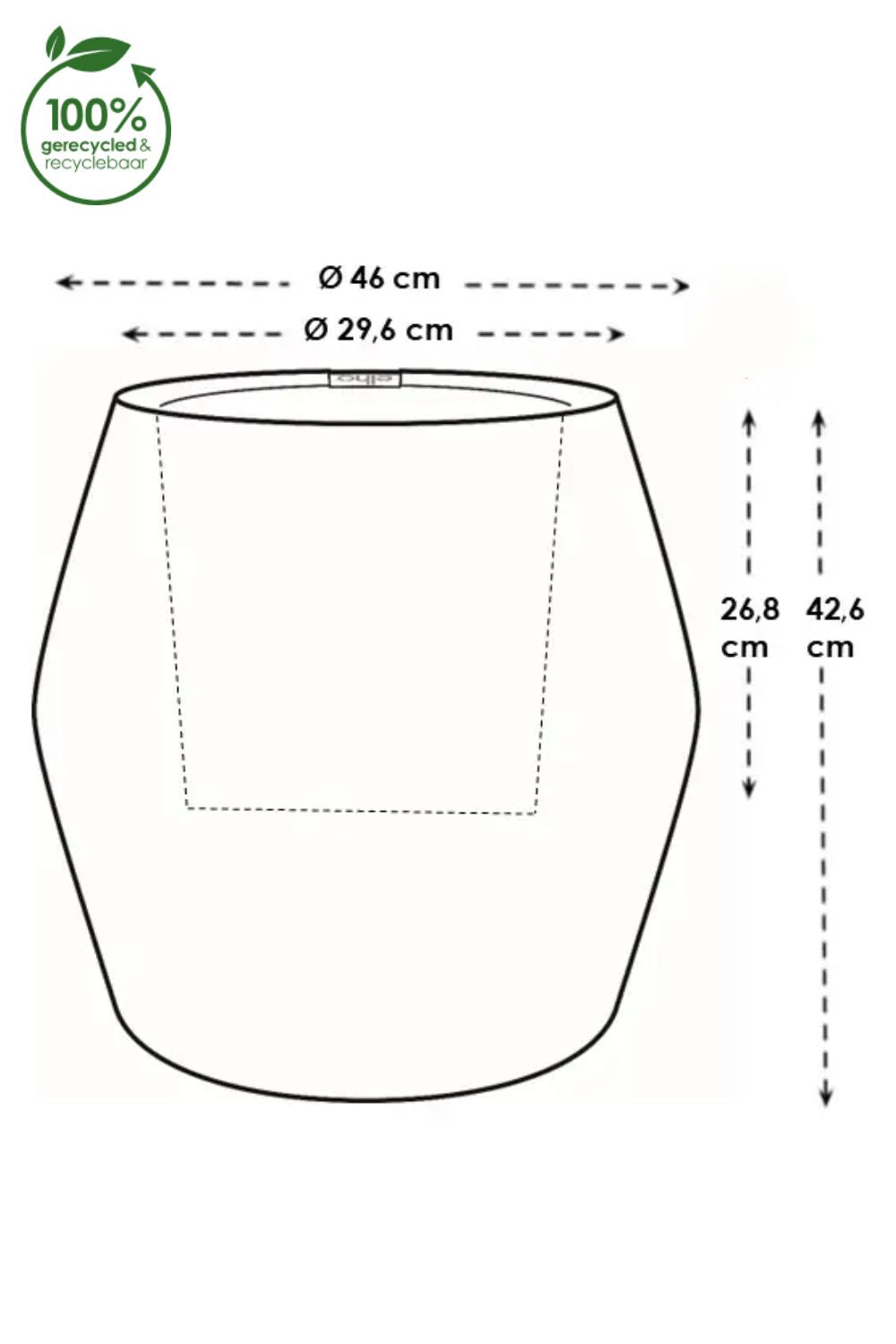 Blumentopf Elho June Split Low 42 cm Vintage Pflaume