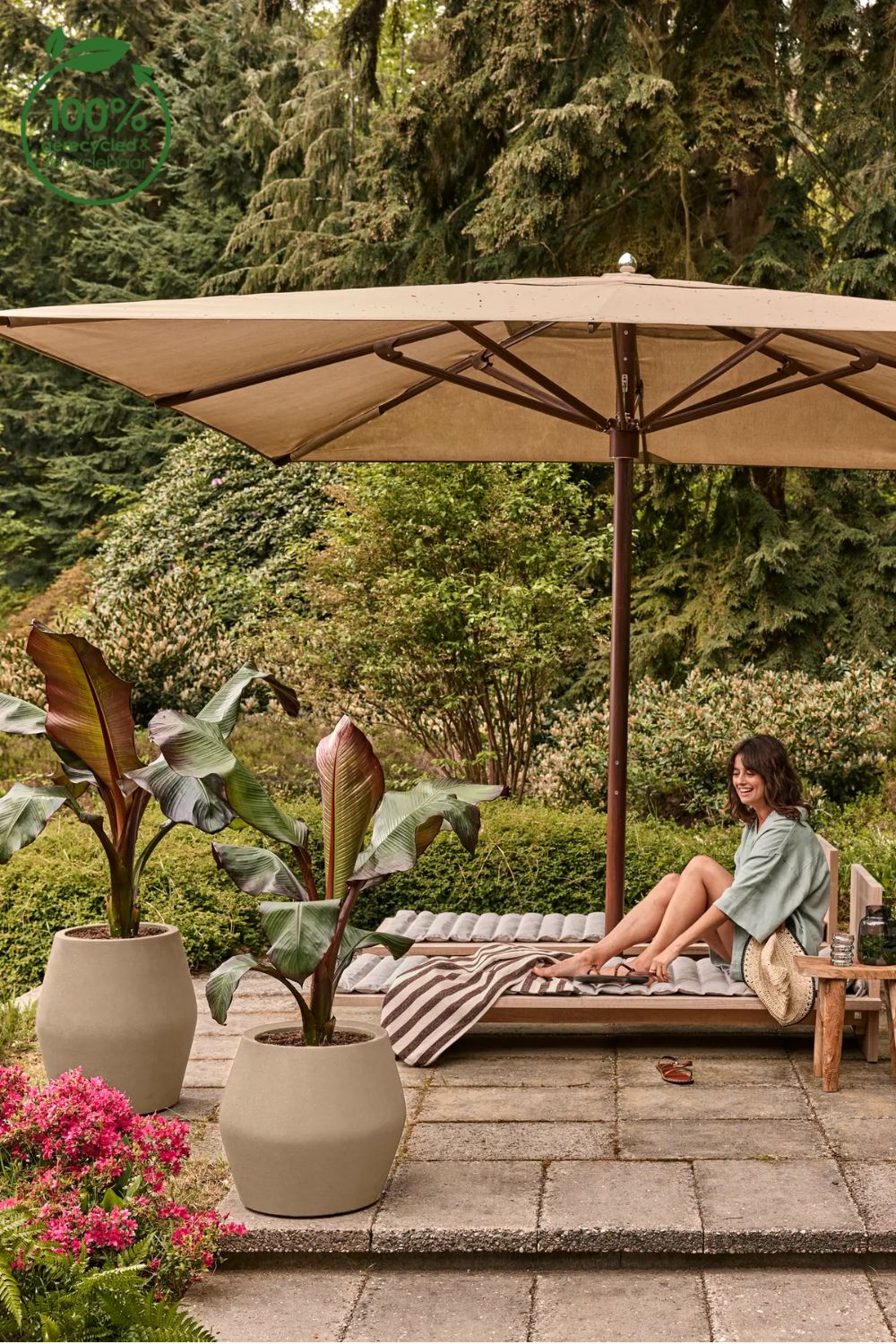 Blumentopf Elho June Split Low 42 cm Balanced Beige