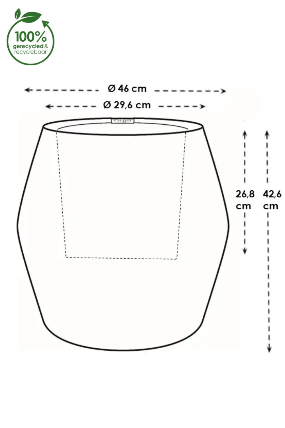 Blumentopf Elho June Split Low 42 cm Balanced Beige