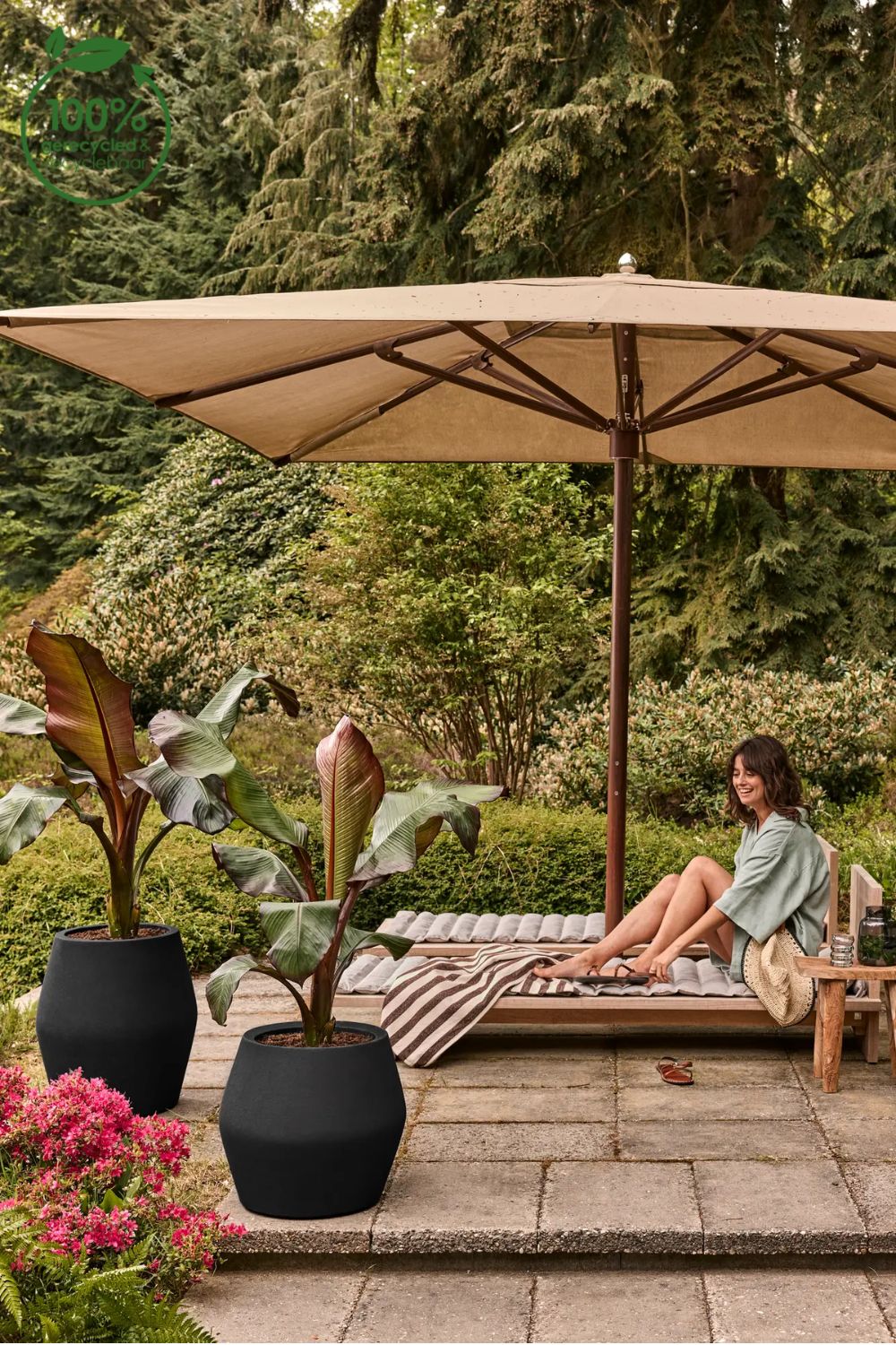 Blumentopf Elho June Split High 53 cm Schwarz