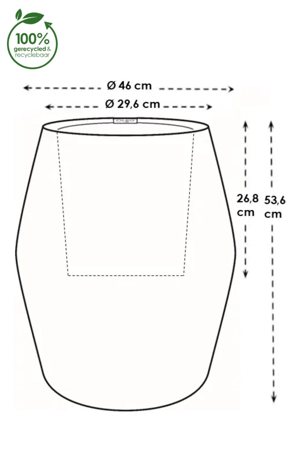 Blumentopf Elho June Split High 53 cm Balanced Beige