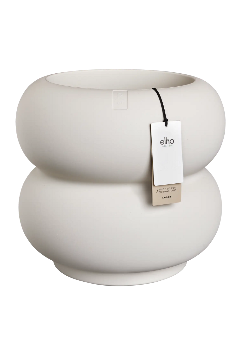 Blumentopf Elho Amber Roll Low 40 cm Leinenweiß