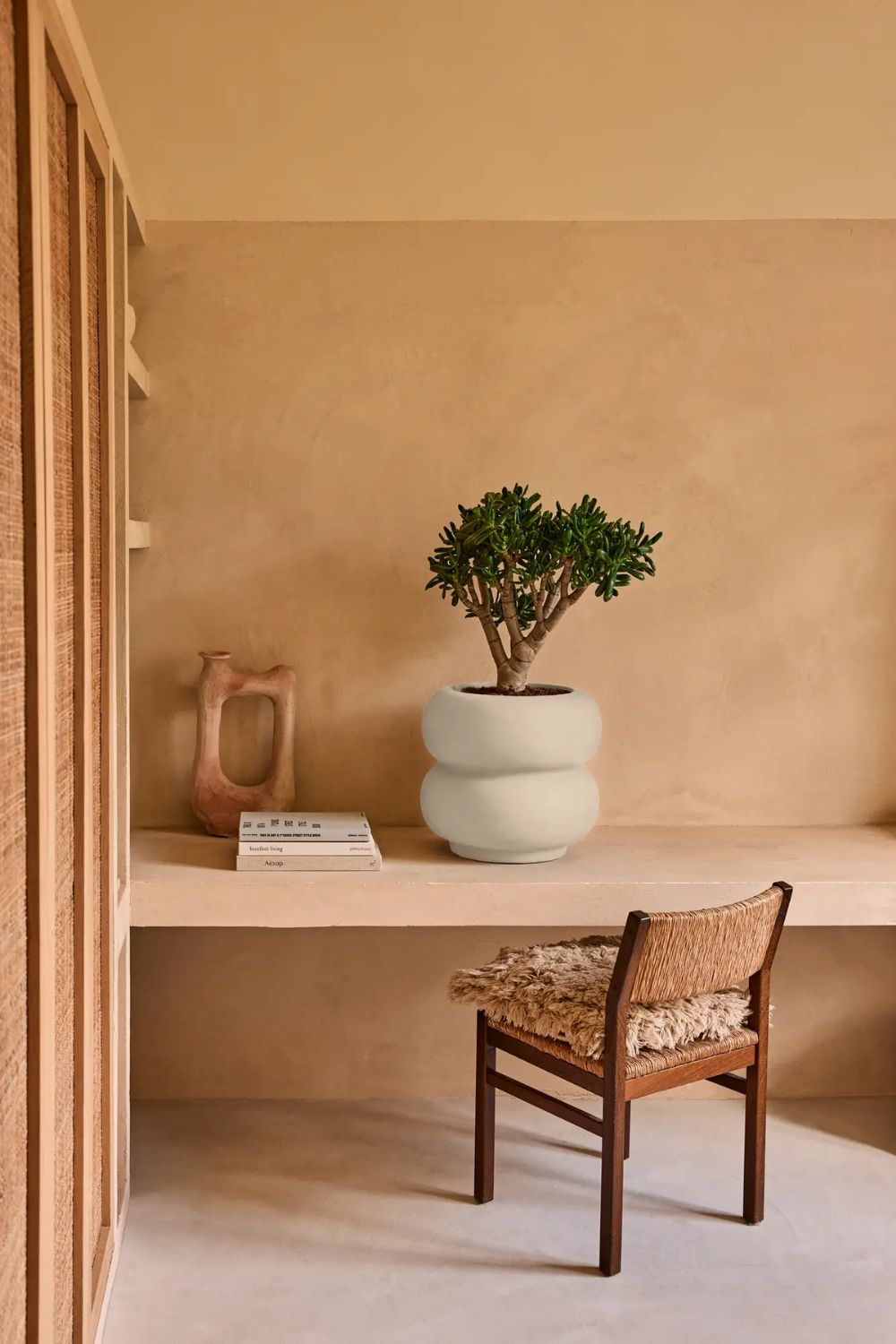 Blumentopf Elho Amber Roll Low 40 cm Leinenweiß