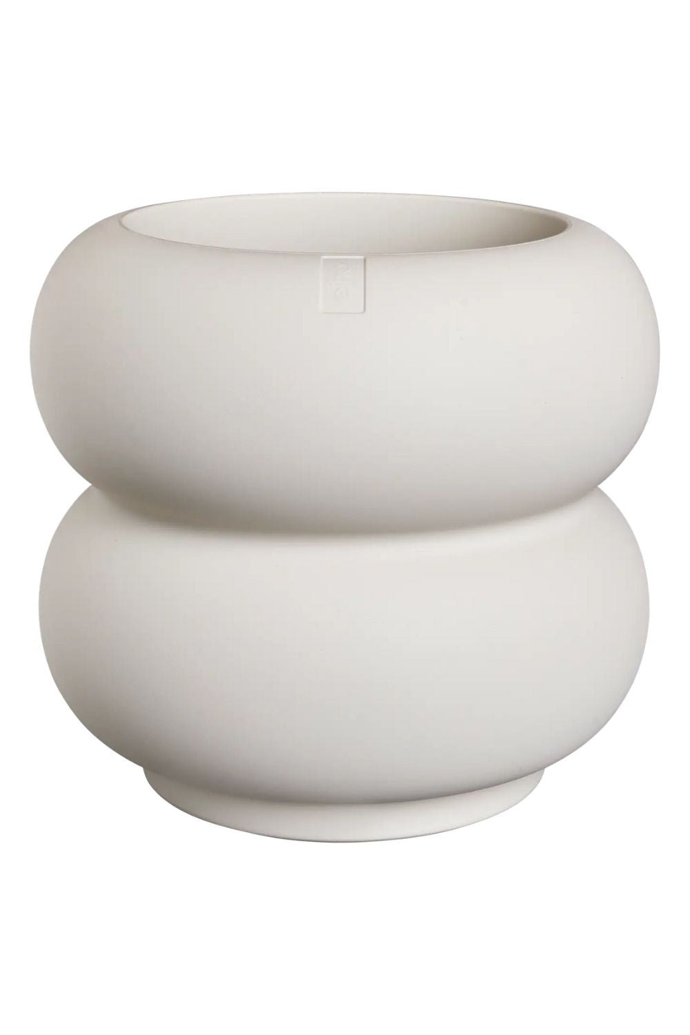 Blumentopf Elho Amber Roll Low 40 cm Leinenweiß