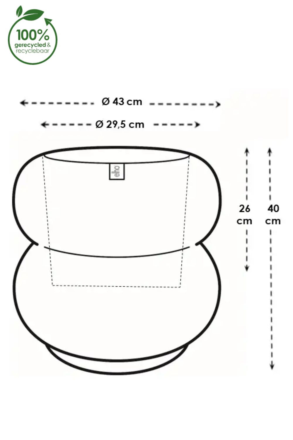 Blumentopf Elho Amber Roll Low 40 cm Karamell