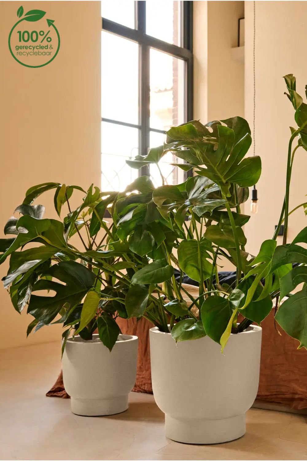 Blumentopf Elho Amber Grail 30 cm Leinen Weiß