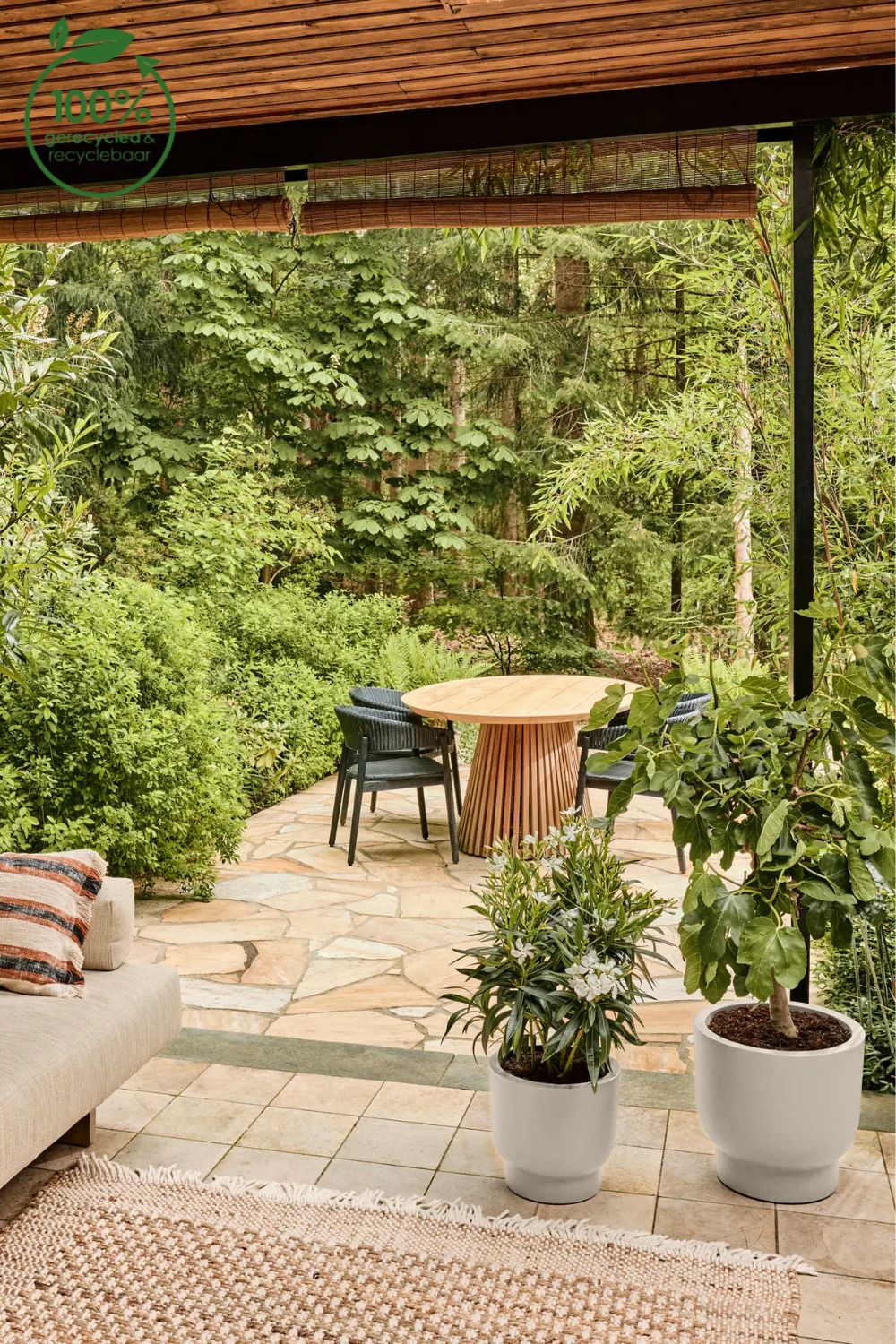 Blumentopf Elho Amber Grail 30 cm Leinen Weiß