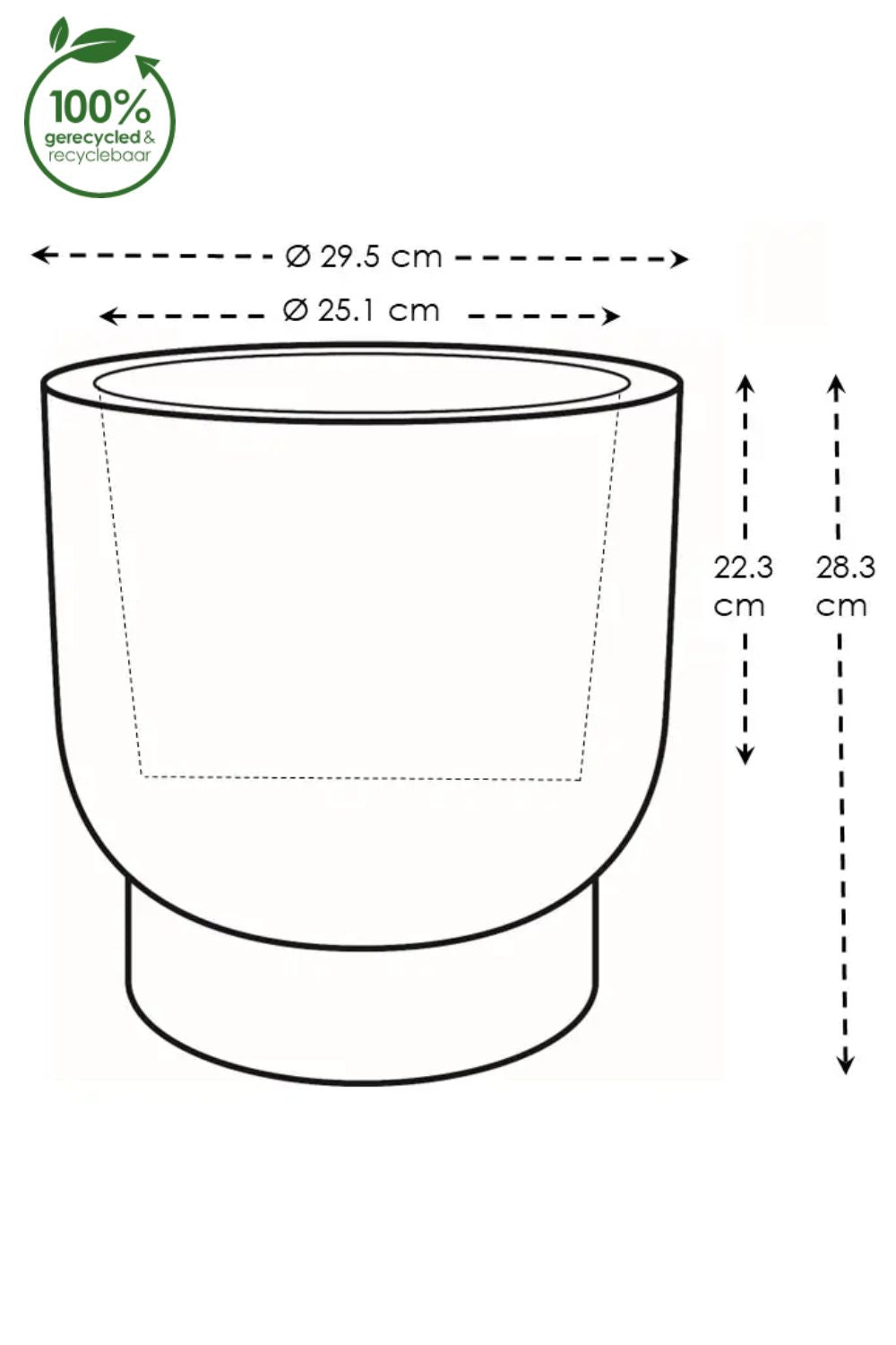 Blumentopf Elho Amber Grail 30 cm Leinen Weiß