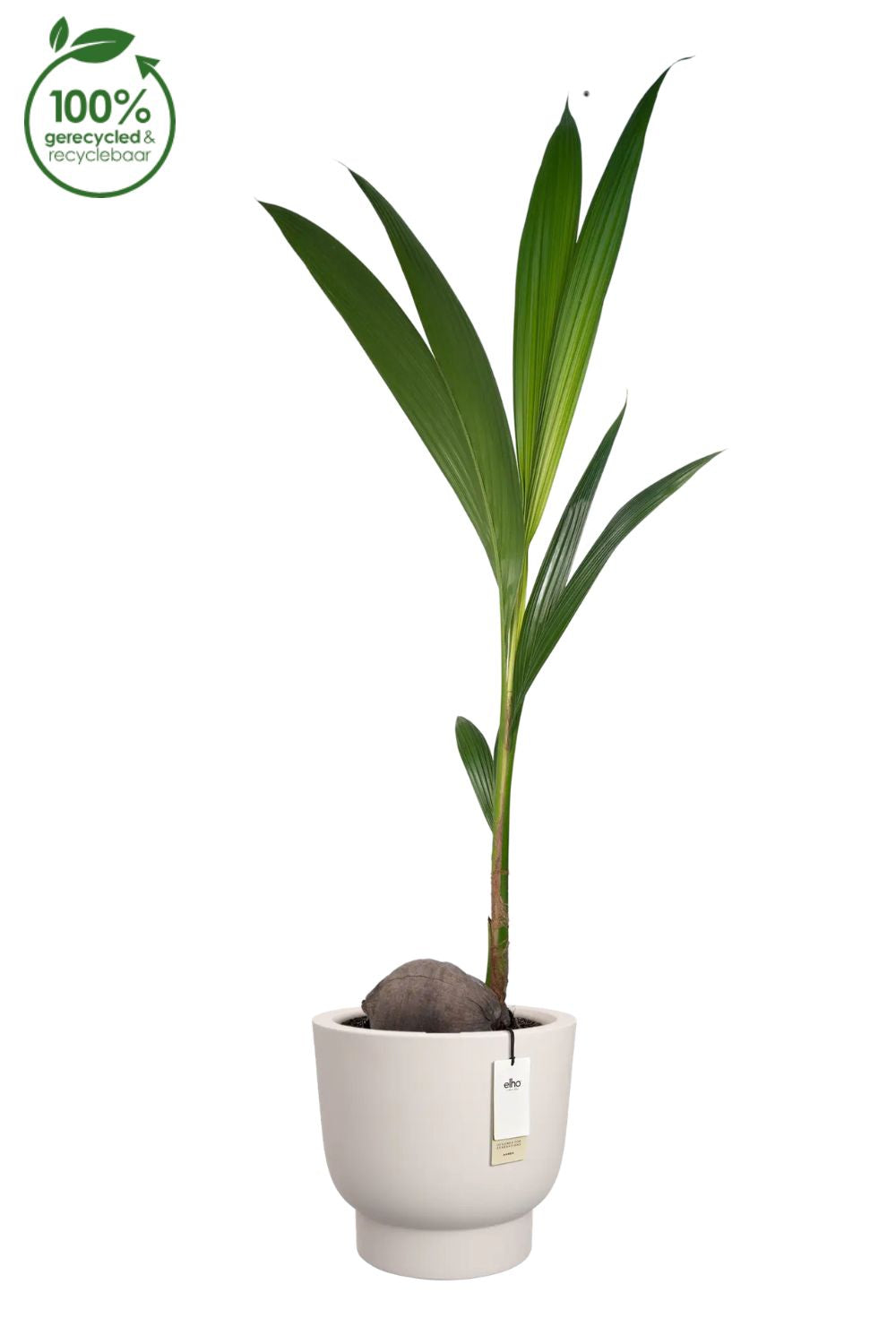 Blumentopf Elho Amber Grail 38 cm Leinen Weiß