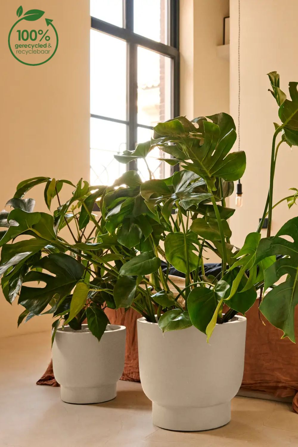 Blumentopf Elho Amber Grail 38 cm Leinen Weiß