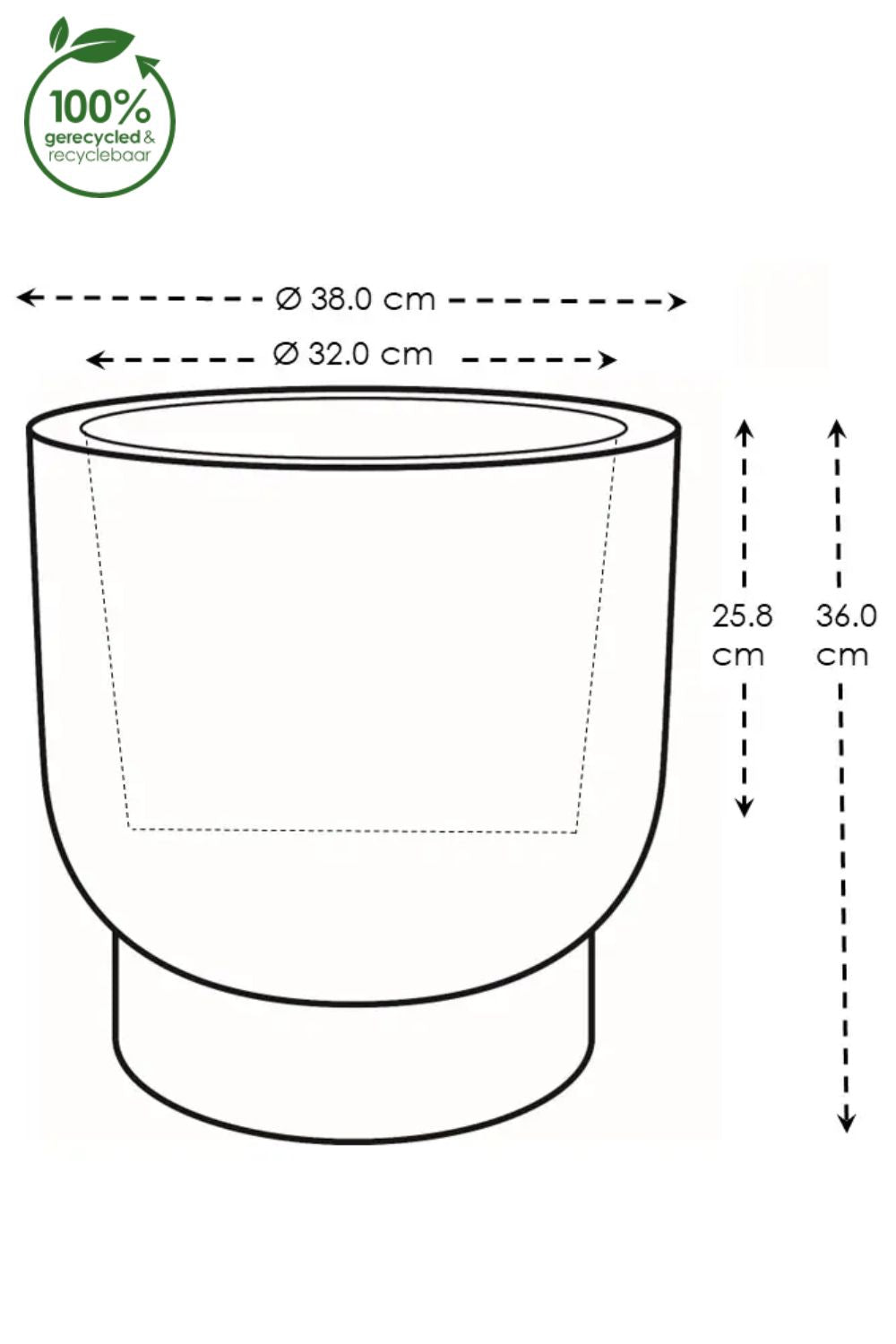 Blumentopf Elho Amber Grail 38 cm Leinen Weiß