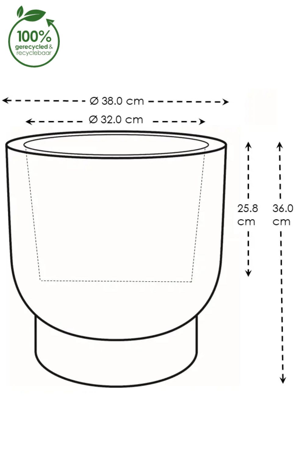 Blumentopf Elho Amber Grail 38 cm Balanced Beige