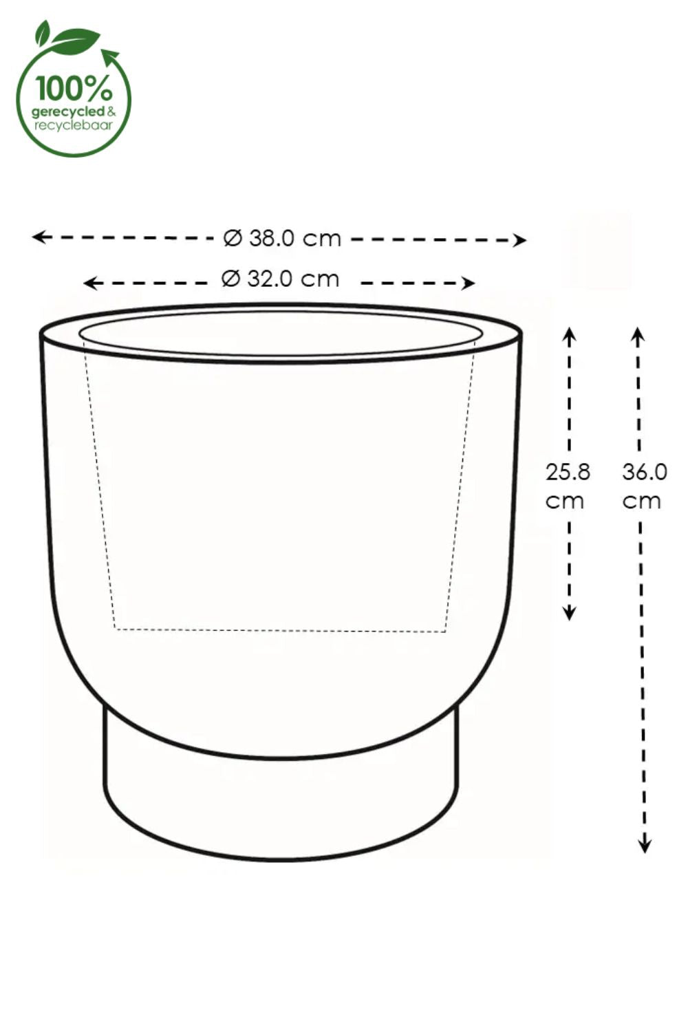 Blumentopf Elho Amber Grail 38 cm Karamell