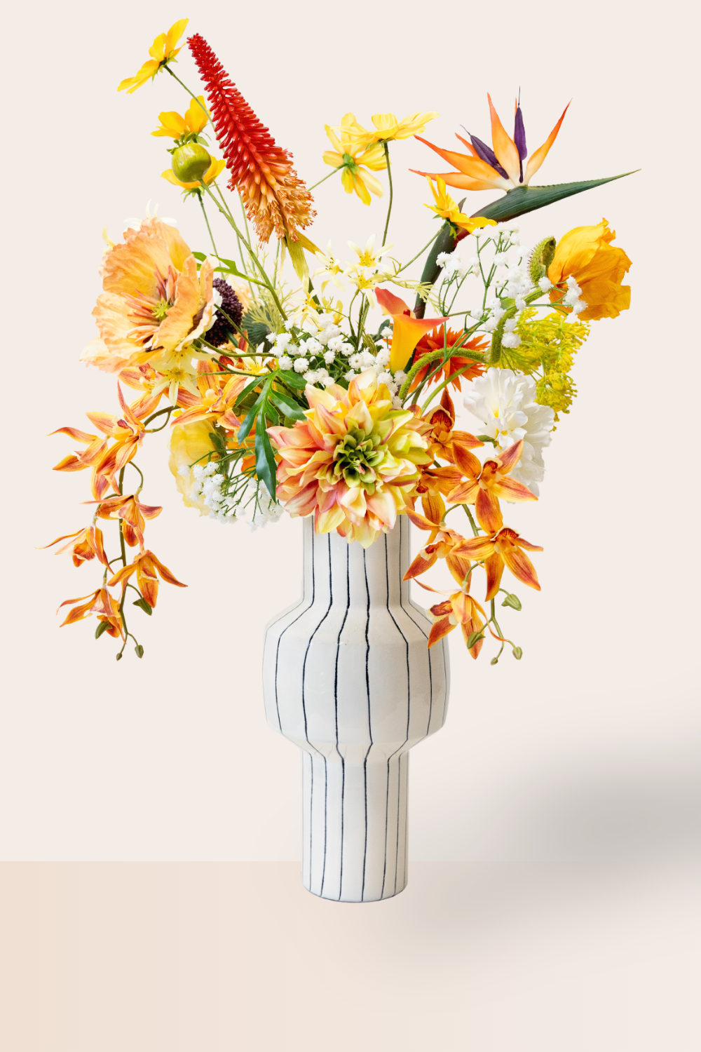 Kunstblumenstrauß Orange Oasis