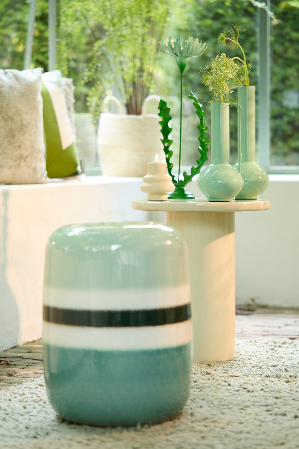 Vase Panzano 33 x 12 cm Mintgrün