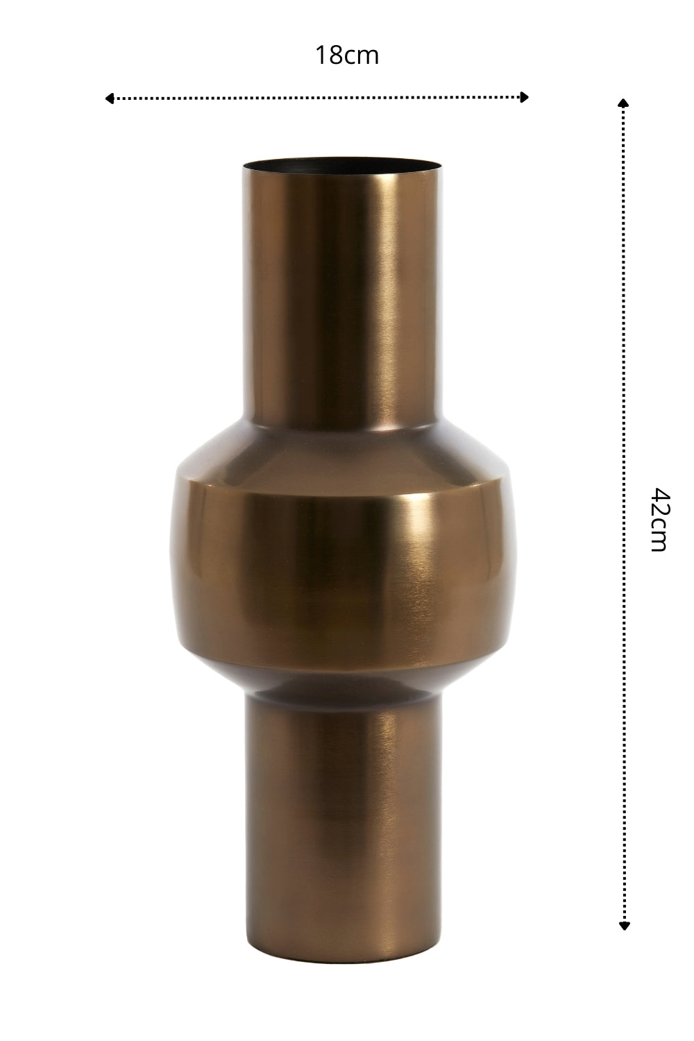 Vase Senuma 42x18 cm Schwarz Nickel