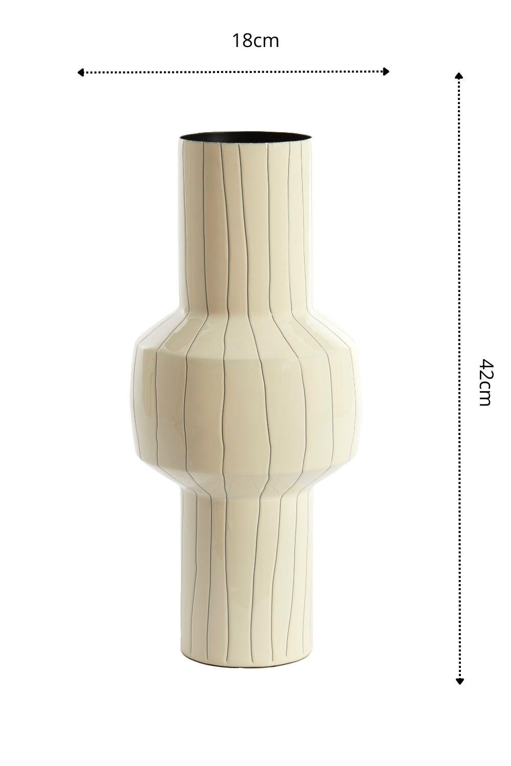 Vase Senuma 42x18 cm Weiß