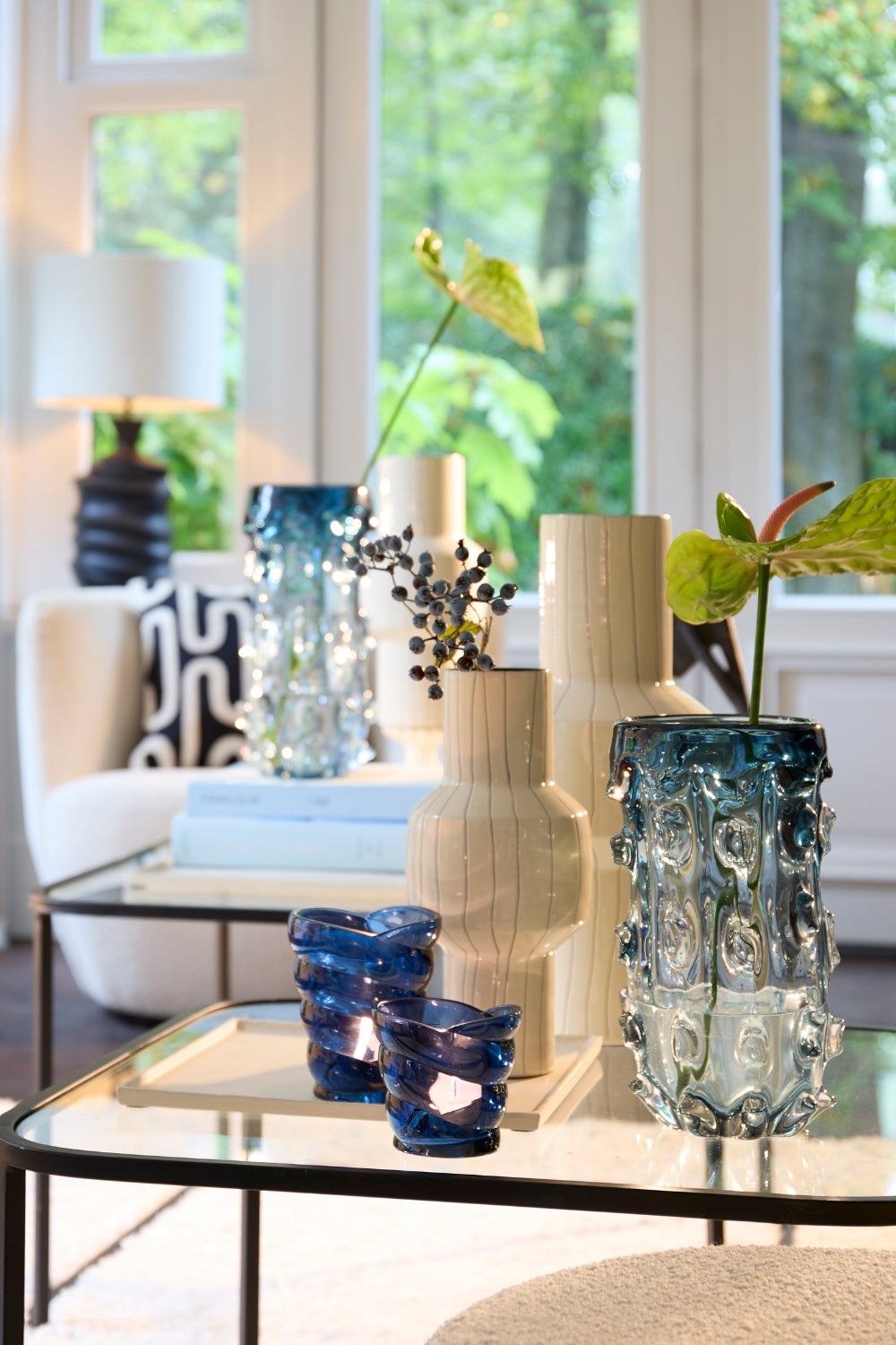 Vase Senuma 42x18 cm Weiß