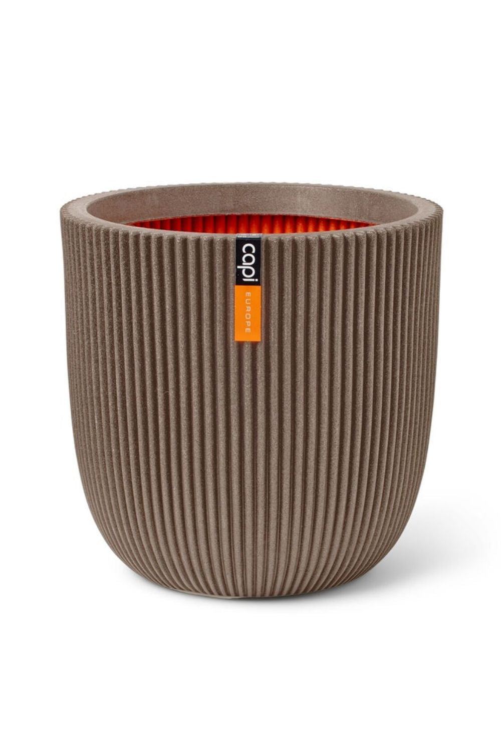 Capi Blumentopf Groove Kugel 35x34 Warm Taupe