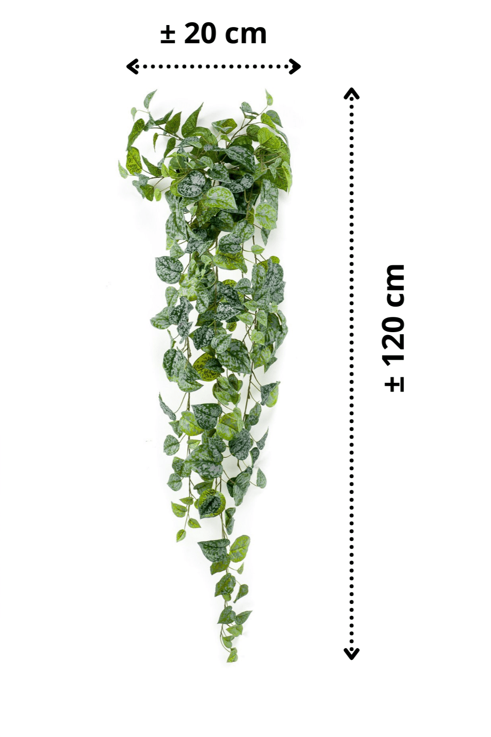 afmetingen Scindapsus Pictus Kunst Hangplant 120cm