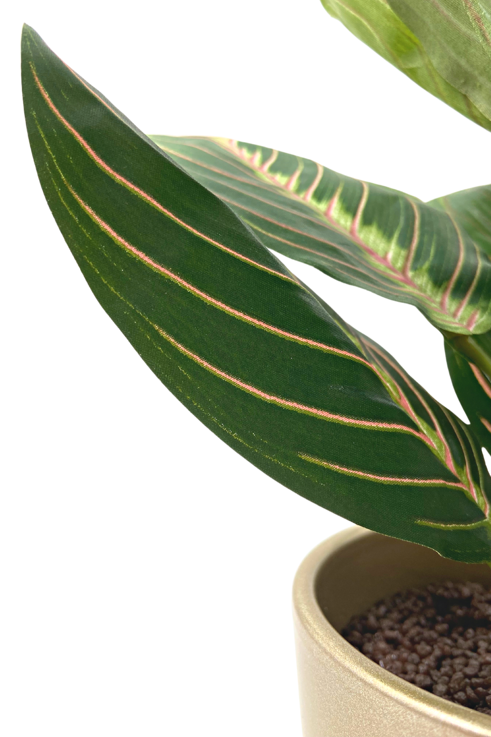 Maranta Bush Kunstpflanze im goldenen Topf 30cm