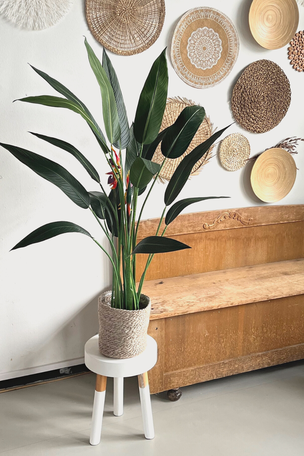 strelitzia kunstplant met bloem 110cm sfeerbeeld